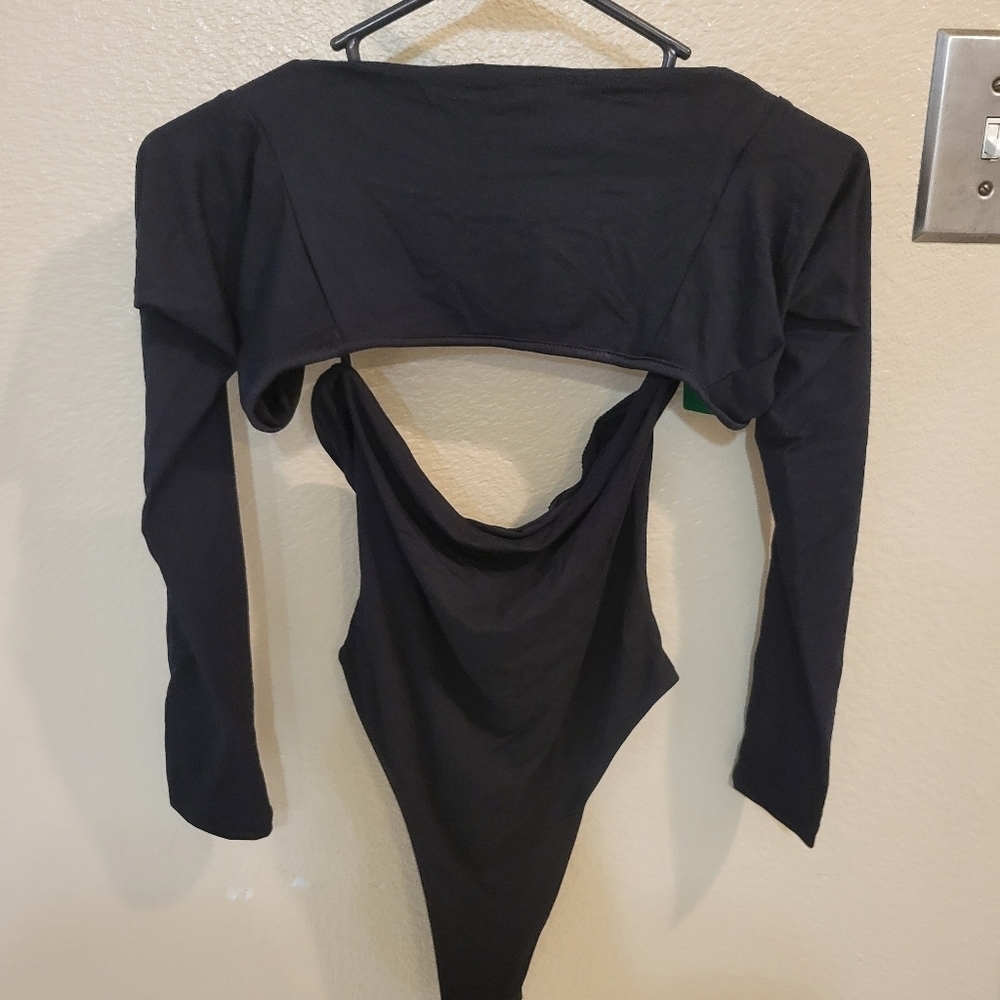 SHEIN Women Strapless Black Bodysuit & Bolero Top size XS Summer Spring Fall - Picture 3 of 5